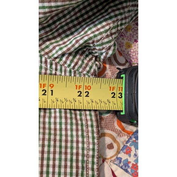 LRG Lifted Research Group Green Brown Check 100% Cotton Button Up Shirt Mens L - Picture 7 of 8